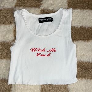 Wish me luck cropped tank top